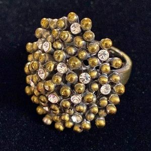 Vintage Kiam Family Rhinestone Bubble Cluster Cocktail Ring